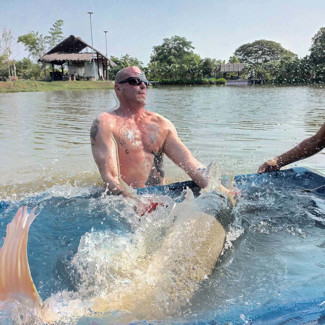 A monster fish landed at Buriram