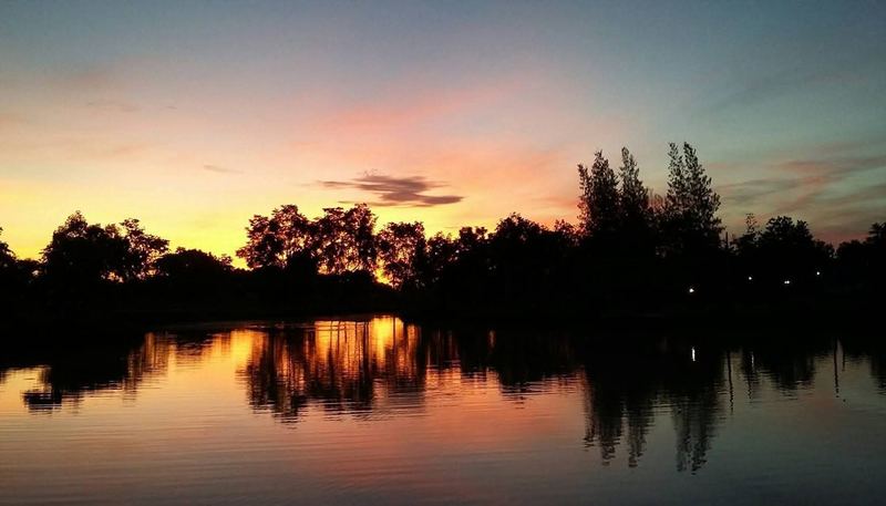 Sunset over the lake
